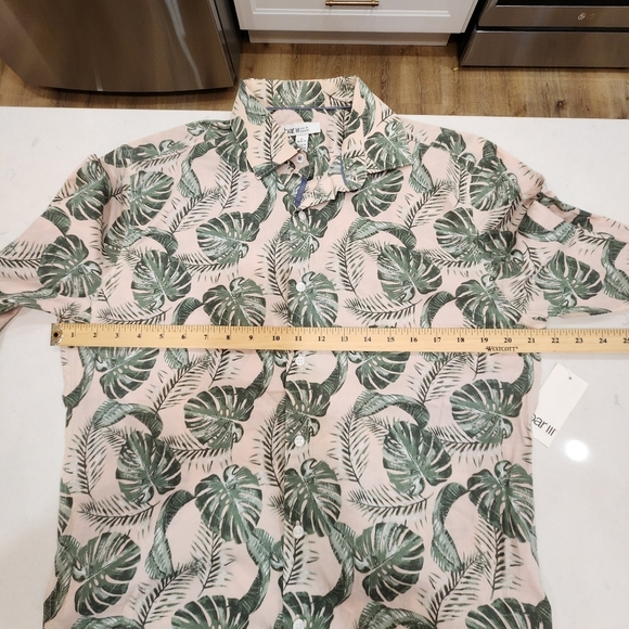 Bar III Shirt Mens Medium Floral Tropical Palm Long Sleeve Tropical Beach Summer - Picture 10 of 12